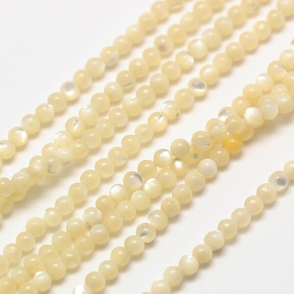 Přírodní shell perla - krémová - ∅ 2 mm - 1 ks