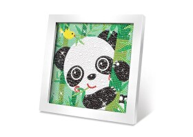Kreativní set obraz s kamínky panda 17cm, Wiky kreativita, W050831