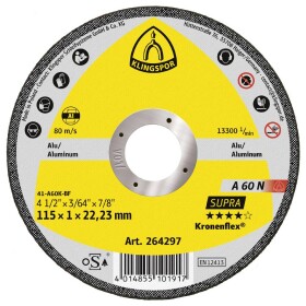 Klingspor A 60 N Supra 264298 řezný kotouč rovný 125 mm 25 ks hliník
