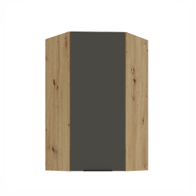 Horní rohová skříňka Aria 60x60 GN-108 1F (45°) Barva korpusu: Dub artisan, Barva dvířek: GR - Graphite AFM