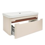 Koupelnová skříňka s umyvadlem SAT Fusion 97,5x43x45 cm pískově béžová mat SATFUSION100BEMW SATFUSION100BEMW