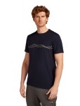 Pánské merino tričko s krátkým rukávem ICEBREAKER Mens 150 Tech Lite SS Tee Mounta Pulse, Midnight Navy velikost: S