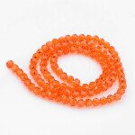 Broušené korálky - průsvitné - oranžové - 4 mm - 10 ks