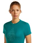 ICEBREAKER Wmns Mer 150 Tech Lite III SS Tee Hike Path, Tidal Teal (vzorek) velikost: S
