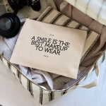 House Doctor Kosmetická taštička Canva Off-white – set 2 ks, krémová barva, textil