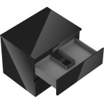 MEXEN/S - Orio koupelnová skříňka pod umyvadlo 60 cm s deskou, 2 zásuvky, černá lesk 91A10-06047-2-BFFC70