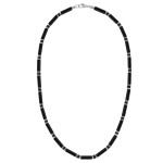 Luxusní pánský náhrdelník s černým onyxem Antonio, Černá 45 cm