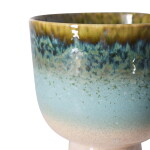 HK living Kameninový obal na květináč Retro Lagoon 20 cm, modrá barva, keramika