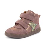 Dívčí celoroční kožené kotníkové barefoot boty LOOP HIGH-TOPS PINK/GOLD Froddo G2110157-5 - 23