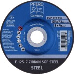 PFERD 62212737 E 125-7 ZIRKON SGP STEEL brusný kotouč lomený Průměr 125 mm Ø otvoru 22.23 mm ocel 10 ks