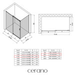 CERANO - Sprchový kout Santoro L/P - 8 mm - chrom, transparentní sklo - 120x80x195 - posuvný CER-8050BD7355