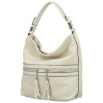 Trendy dámská koženková kabelka na rameno Birgit, krémová