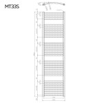 MEREO - Otopný žebřík oblý 450x1690 mm, bílý, středové připojení MT33S