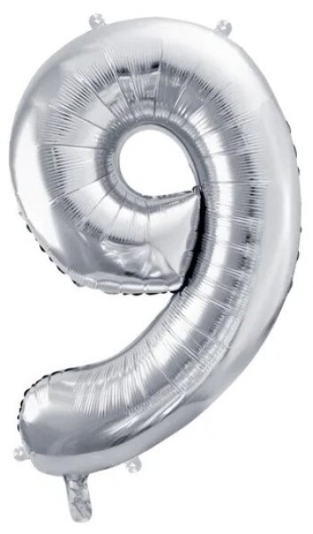 Balónek fóliový narozeniny číslo 9 stříbrný72 cm Balónek fóliový narozeniny číslo 9 stříbrný72 cm