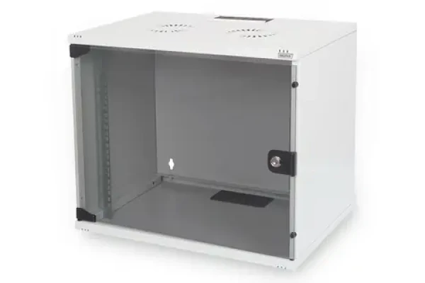 Digitus DN-19 07-US-1 šedá / Nástěnná skříň / 19" / 7U / 370x540x400 mm / skleněné dveře (DN-19 07U-S-1)
