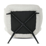 Křeslo "ušák", potah krémová látka, nohy černý kov