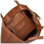 Trendy dámská kožená kabelka na rameno Sascha, koňaková