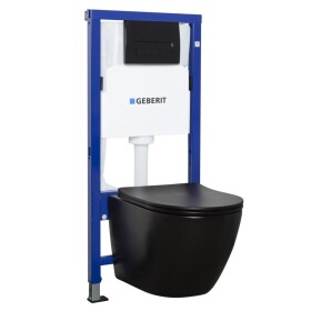 KERRA - Instalační set Geberit + mísa WC + tlačítko černé 5907548116833