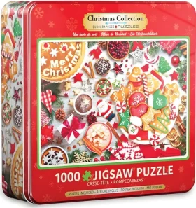 EUROGRAPHICS Puzzle v plechové krabičce Vánoční stůl