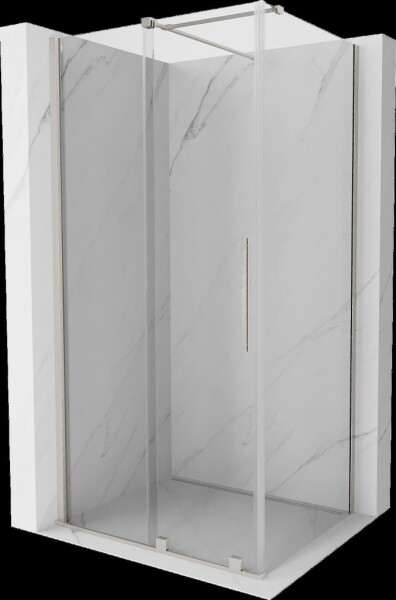 MEXEN/S - Velar sprchový kout, posuvné dveře 90 x 110, transparent, nikl kartáčovaná 871-090-110-01-97