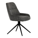 Židle jídelní a konferenční, tmavě šedá látka, černé kovové nohy, otočná P90°+ L 90° s vratným mechanismem - funkce res