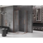 MEXEN/S - Velar L Duo sprchový kout, posuvné dveře 100 x 90, transparent, růžové zlato 871-100-090-02-03-60