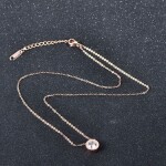Ocelový náhrdelník se zirkony Virginia Gold - chirurgická ocel, Zlatá 40 cm + 5 cm (prodloužení)