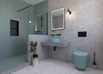 Wc s prkénkem softclose závěsné SAT Infinitio zelená mat zadní odpad SATINF010RREXPLGEM SATINF010RREXPLGEM