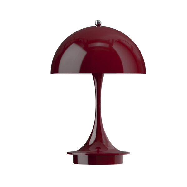Louis Poulsen Přenosná lampa Panthella 160 V3 Opaque Burgundy, červená barva