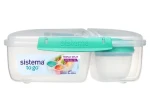 Sistema To Go Triple Split Dělený svačinový box s nádobou na jogurt 2 l modrá (8592001430785)