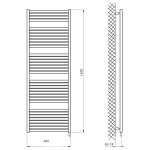 AQUALINE - TONDI-E elektrické otopné těleso rovné 450x1690 600 W, černá mat DE446T