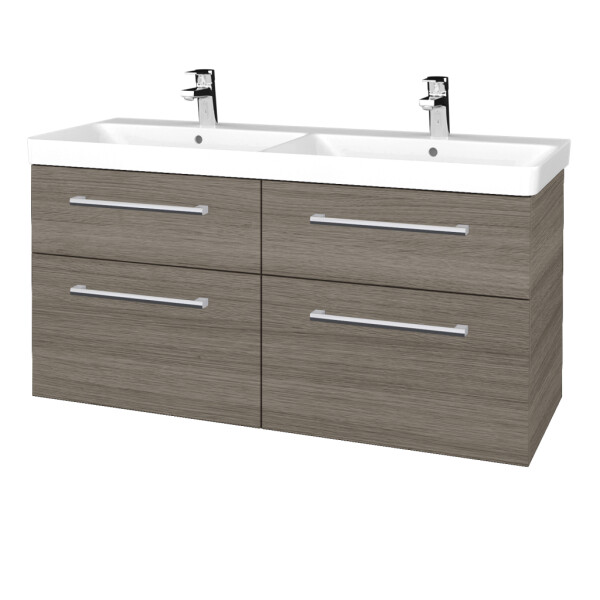 Dřevojas - Umyvadlová skříňka Q MAX SZZ4 120 - D03 Cafe / Úchytka T03 / D03 Cafe 332167C