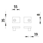 Nimco Keira chrom samostatné úchyty poličky KE 22091BS-26 KE 22091BS-26