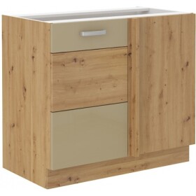Spodní rohová skříňka Artisan 105 DN 1F BB Barva korpusu: Dub artisan, Barva dvířek: Cappucino lesk