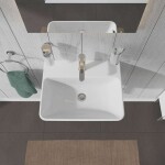 DURAVIT - ME by Starck Umyvadlo 55x44 cm, s přepadem, s otvorem pro baterii, WonderGliss, bílá 23355500001