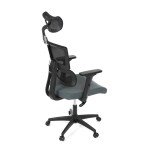 Kancelářská židle, potah šedá látka a černá síťovina MESH, houpací mech.