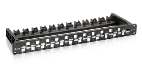 Equip 19" UTP černá / Patch panel / 24x Keystone / 1U / LSA-110 (769225)