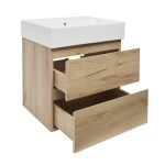 Koupelnová skříňka 2 zásuvková s umyvadlem SAT B-Way 59x50x45 cm dub mat BWAY260OAKU2BI BWAY260OAKU2BI