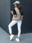 Dámská prošívaná vesta se stojáčkem TY4439 béžová - FashionStreet L