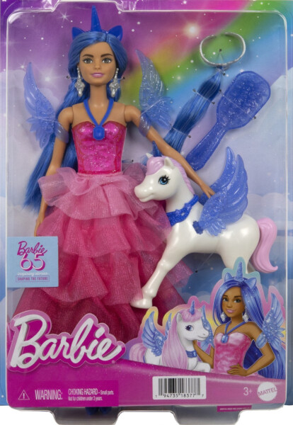 Barbie panenka 65. výročí safírový okřídlený jednorožec - Mattel Barbie
