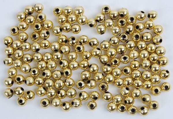 Korálky 6mm, 30g - zlaté