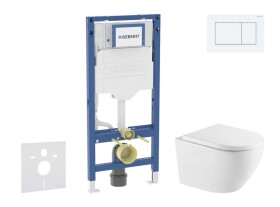 GEBERIT - Duofix Set předstěnové instalace, klozetu Oudee a sedátka softclose, tlačítko Sigma20, bílá/bílá mat SANI11CA31134