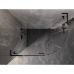 MEXEN/S - Lunar L sprchový kout čtvrtkruh křídlový levá 90 x 70, transparent, černá 833L-090L-070P-70-00