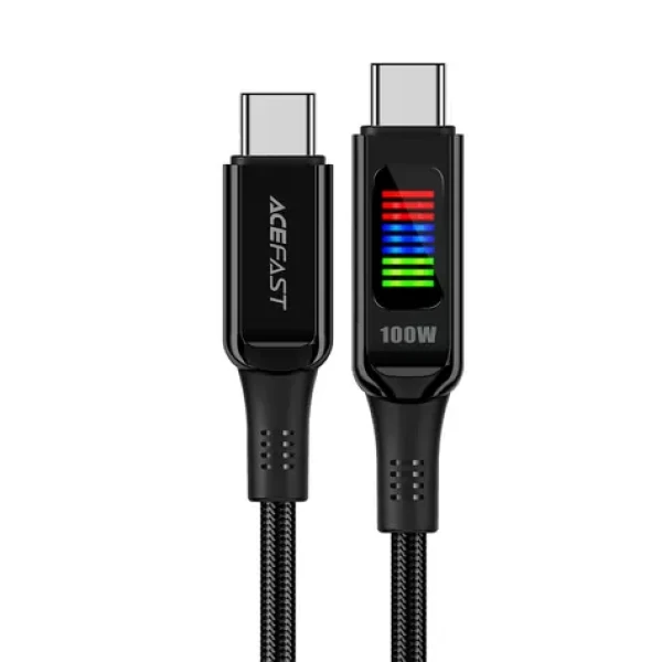 Acefast C7-03 USB-C (M) - USB-C (M) 1,2 m černá / Kabel / 100W / displej