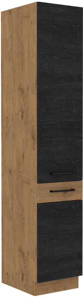 Vysoká potravinová skříňka Vigo 40 DK-210 2F Barva korpusu: Dub Lancelot, Barva dvířek: Dark wood