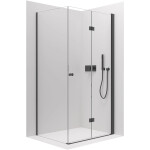 CERANO - Sprchový kout Volpe L/P - 6 mm - černá matná, transparentní sklo - 70x90x190 - zalamovací CER-427306