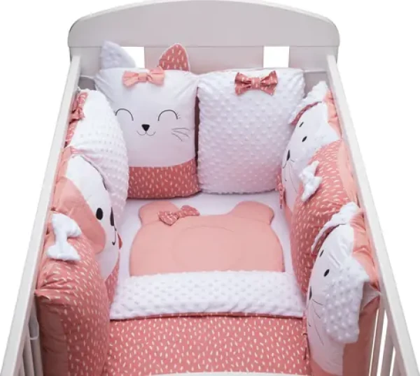 BUBABA Souprava do postýlky Sleep Guardian 12dílná růžová (45043)