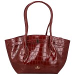 Luxusní dámská koženková kabelka na rameno Moiry, vínová