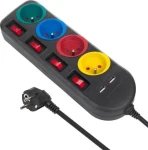 Maclean MCE229B černá / Prodlužovací kabel / 4x zásuvka typ F / 2x USB-A / vypínač / 250V/10A / 1,5 m (MCE229 B)