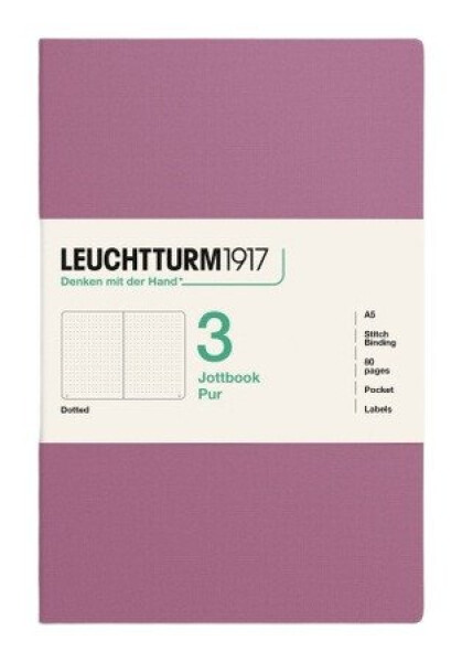 Zápisník Jottbook pur A5, 80l, tečkovaný, Dusty Rose, 3ks